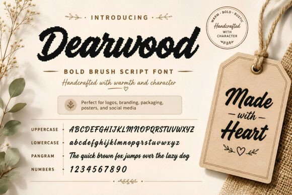 Dearwood: A Brush Script Font with Rustic Charm